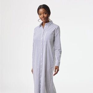 Striped Half Sleeve Shirt Dress